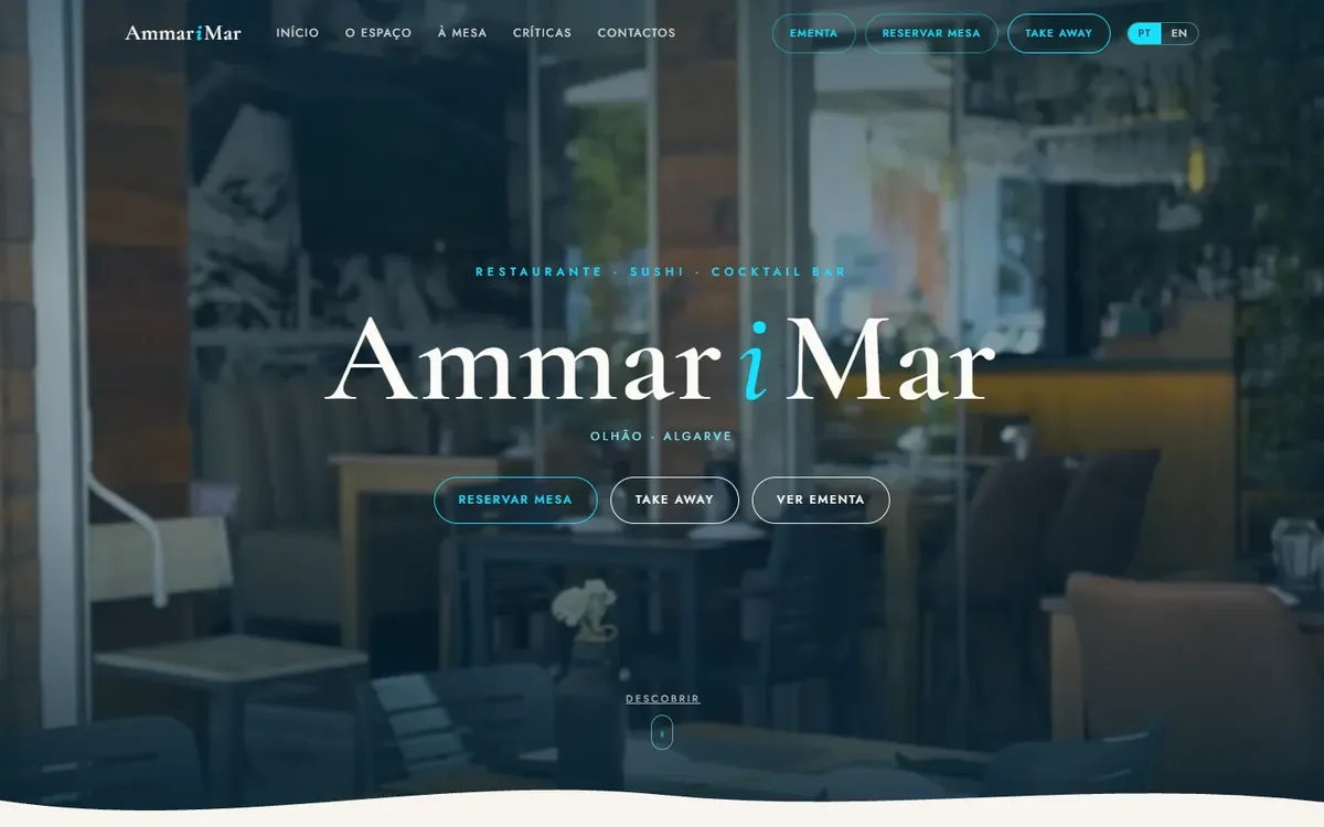 Ammar i Mar — pré-visualização do site criado pela Solve & Promote