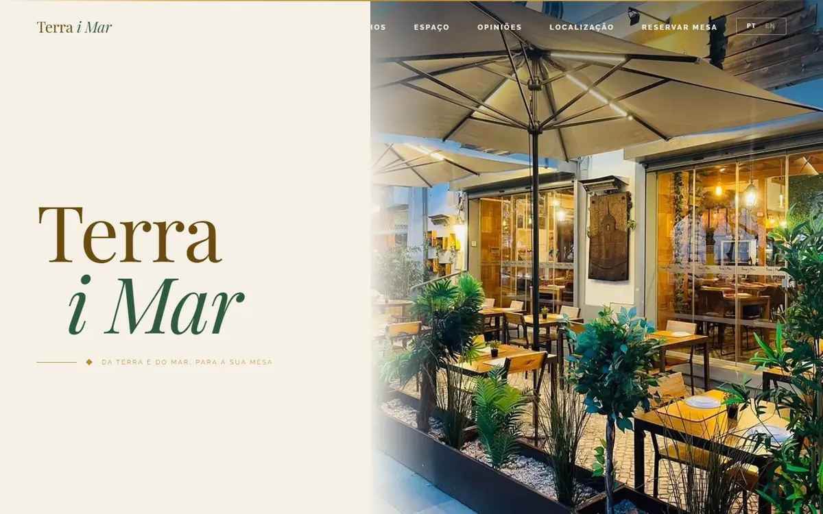 Terra i Mar — pré-visualização do site criado pela Solve & Promote